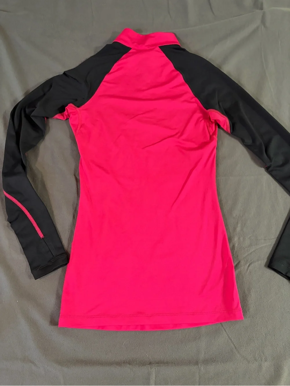 Nike Hot Pink and Black Dri-FIT Long Sleeve Quarter-Zip Top